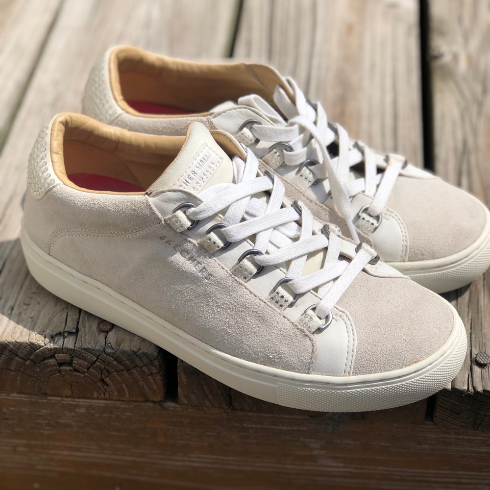 Sketchers Street Los Angeles Rhinestone Sneakers white with rhinestones size 8